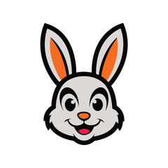bunny head mascot logo vector illustration