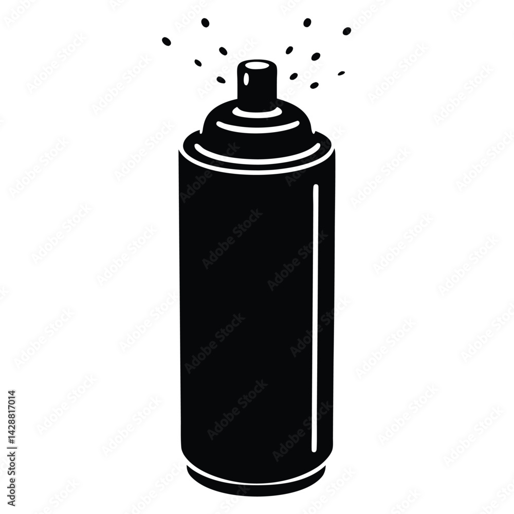 Poster isolated black vector dancer using element spray paint can with white background