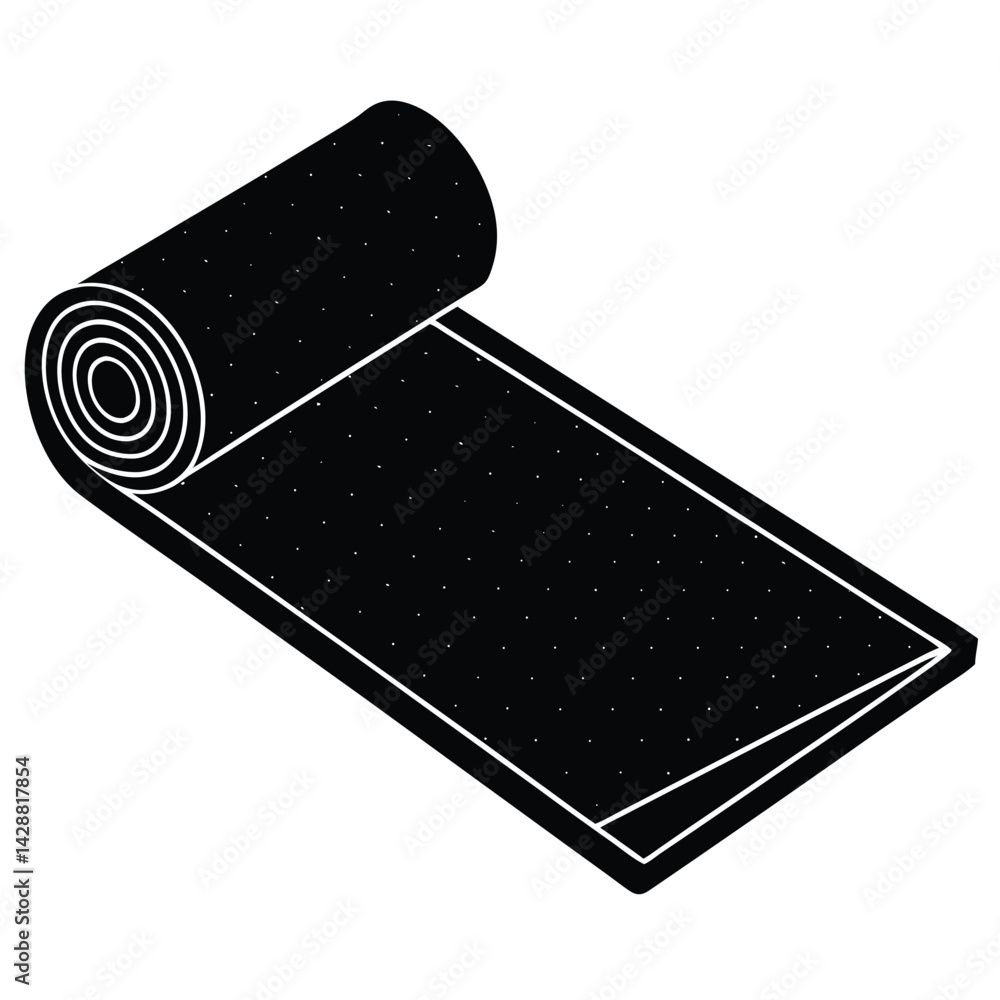 Poster isolated black vector dancer using element stretching mat with white background
