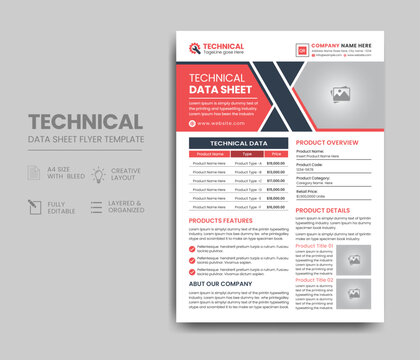 Technical Data Sheet Flyer Template