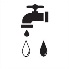 Simple illustration of a faucet dripping both clear and dark liquid.