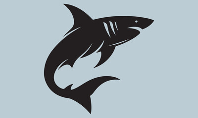 vector illustration of a shark and fish,