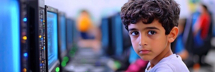 arab american kids at summer computer camp 