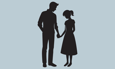 silhouette of a man and woman