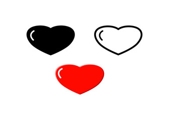 Three Hearts Design Vector Art Simple Love Concept Vector