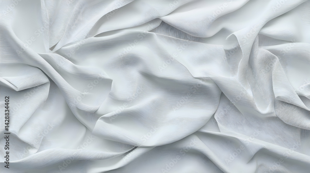 Poster abstract white fabric texture with wrinkles and subtle pattern