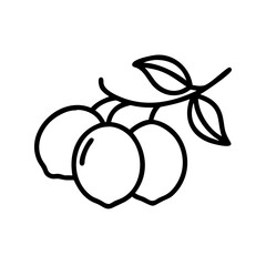 Minimalistic Peach Outline Vector