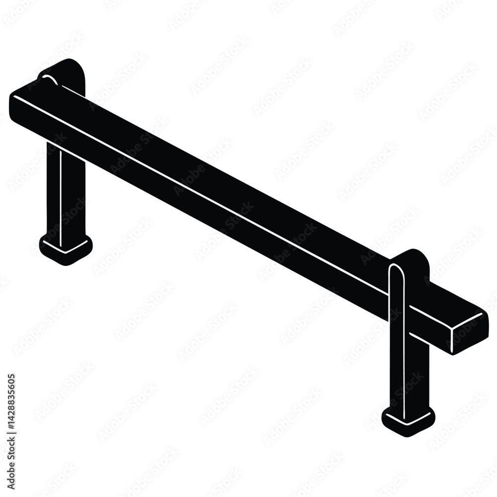 Poster isolated black vector dancer using element wall mounted barre with white background