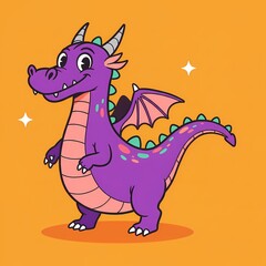 Fototapeta premium Gentle Dragon Portrait in a Minimalist Aesthetic: An Appealing and Understated Artwork 