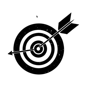 recommend clip art: Bullseye target with arrow achieving success goal silhouette