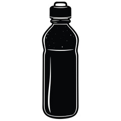 Isolated Black Vector Dancer using Element water bottle With White Background