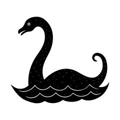 Fototapeta premium Loch ness monster illustration simple silhouette