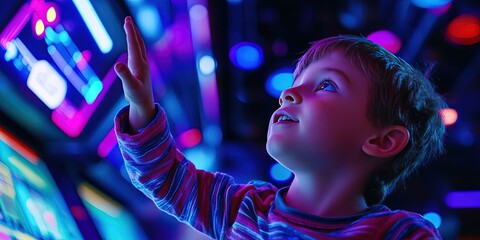 kid at space camp learning astronomy and space travel