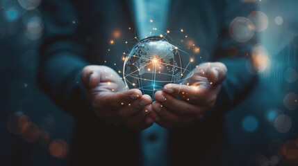 Fototapeta premium A person is holding a globe in their hand
