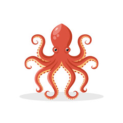 Vector Illustration of octopus, Cute cephalopod Character for decor.