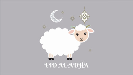 Eid al-Adha Vector Collection: Cute Sheep and Festive Elements