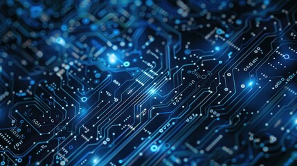 Obraz premium Abstract futuristic technology circuit board with many small squares and lines background