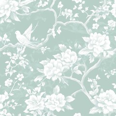 Seamless Chinoiserie Pattern – Elegant Tileable Texture Design..