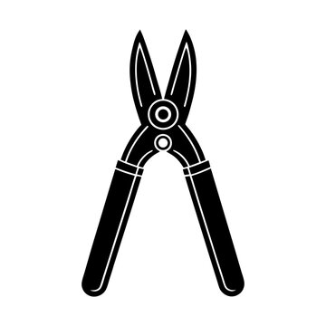 black shears tool isolated clip art preview