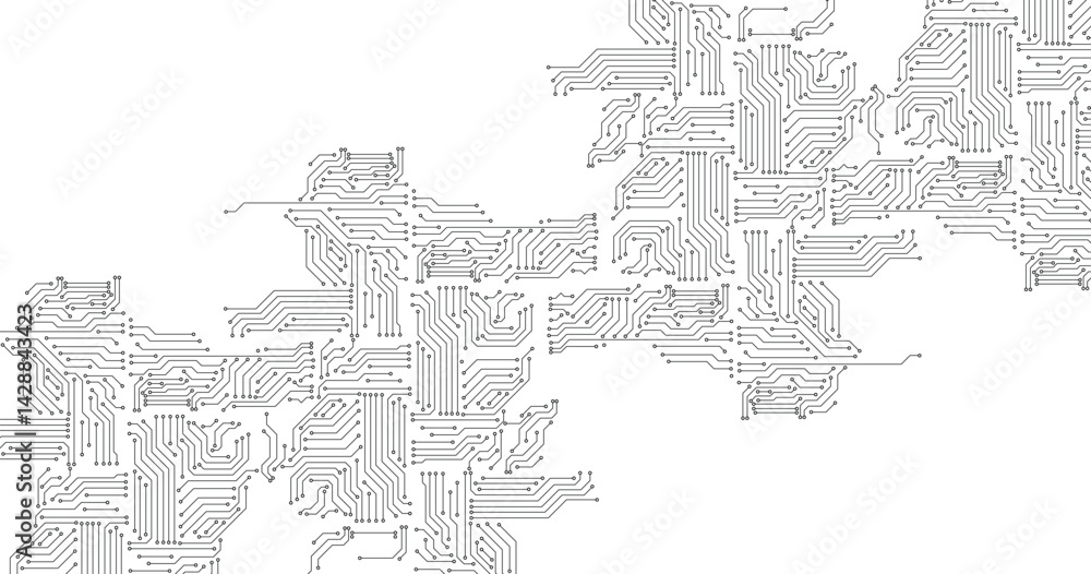 Poster circuit board abstract technology on white background. technology circuit board background texture. 