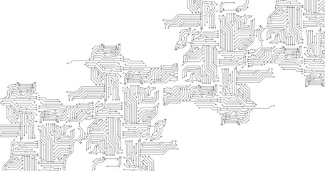 Fototapeta premium Circuit board abstract technology on white background. Technology Circuit board background texture. vector illustration
