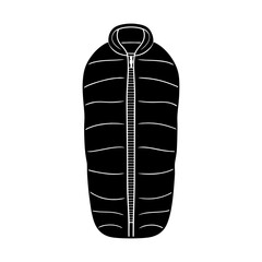 Sleeping bag illustration for camping and hiking silhouette