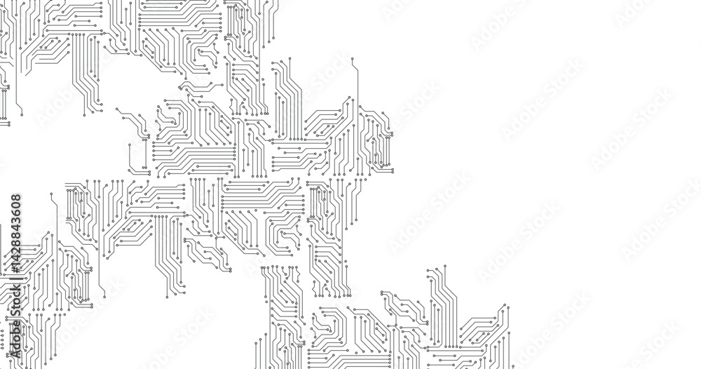 Poster circuit technology background with hi-tech digital data connection system and computer electronic de