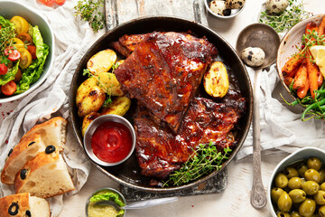 Roasted Pork Ribs. Delicious barbecued ribs.