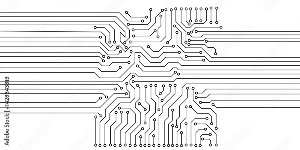 Poster circuit technology background with hi-tech digital data connection system and computer electronic de
