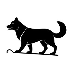 Obraz premium Silhouette of a canine standing on a weather vane