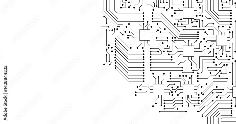 Poster circuit board technology copy space vector background. technology circuit board background texture. 