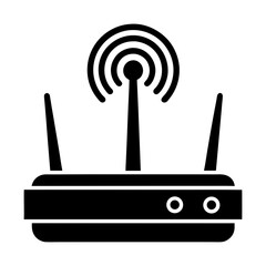 Wireless router vector for internet connectivity icon silhouette