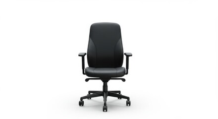 Modern Black Ergonomic Office Chair on White Background