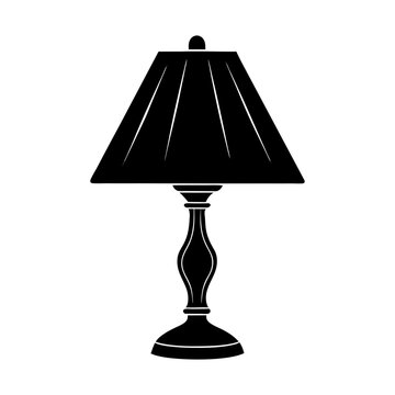 recommend clip art: Elegant table lamp vector illustration for design silhouette