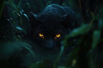 Mysterious Black Panther In Jungle