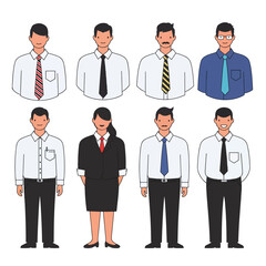 Business People Character Set in Various Poses