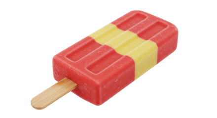 Isolated Strawberry and Lemon Flavored Ice Cream Bar on a Stick