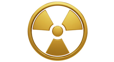 Isolated Radiation Symbol in Golden Color