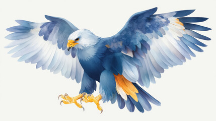 Obraz premium Stunning bird with outstretched wings in a watercolor style artwork capturing the essence of power and elegance