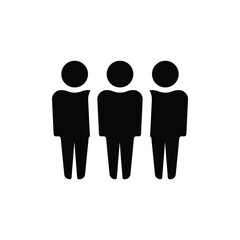 Three person group icon silhouette with people standing together