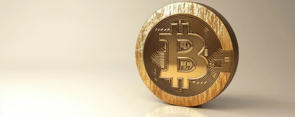 Golden Bitcoin Cryptocurrency Digital Currency