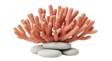 Isolated Coral on Rocks Marine Invertebrate