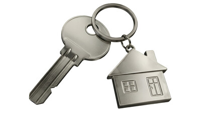 Silver house keys on black background