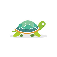 Vector Illustration of turtle, Cute reptile Character for decor.