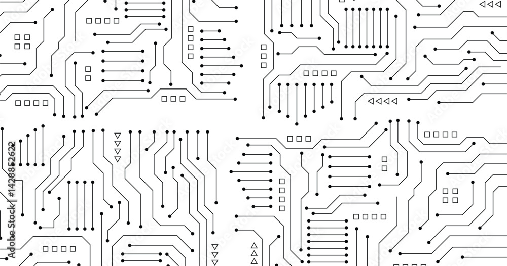 Poster technology background with hi-tech digital data stock illustration. circuit board abstract technolog