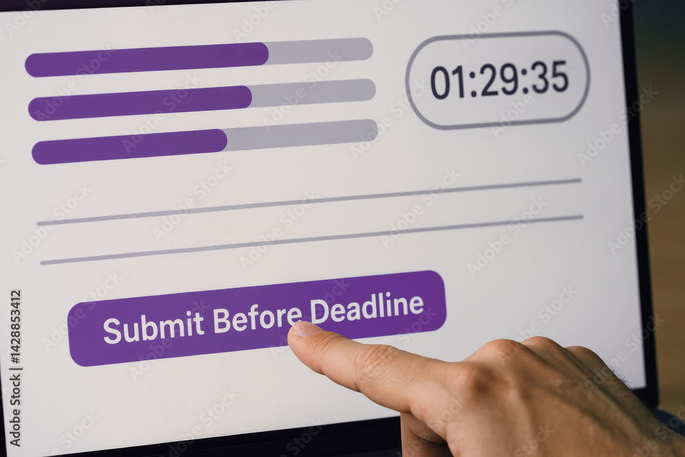 Poster a close-up view a digital interface emphasizes strategic decision making and time management to ensu