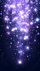 Obraz premium Shimmering purple and pink glitter cascading on dark background