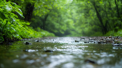 Rainforest Creek During Rainfall