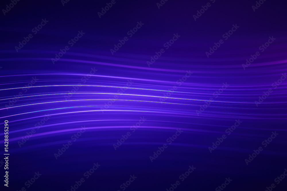 Poster this features a dynamic array thin luminous horizontal lines over a rich violet gradient background 