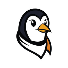 penguin head mascot logo vector illustration